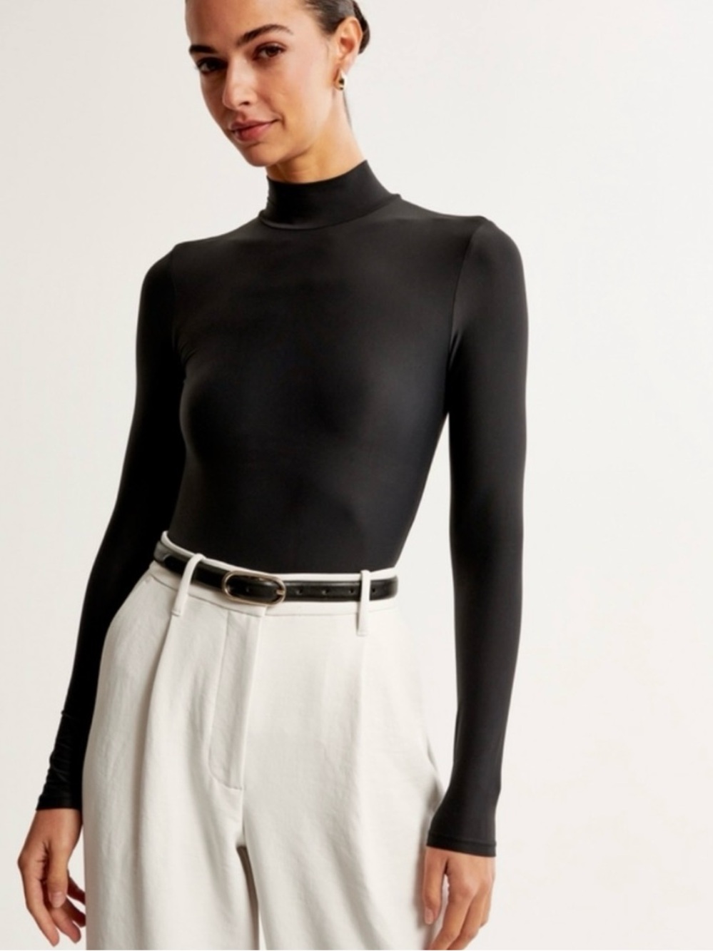 Abercrombie & Fitch Black Turtle Neck Long-Sleeve Bodysuit